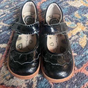 Livie & Luca Ruche Classic Ruffle Mary Jane, 12 black patent